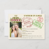 Witte Paspoort naar Liefde Leuke Bestemming Trouwe Save The Date (Achterkant)
