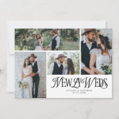 Witte Passen getrouwd Multi foto bruiloft Aankondiging (Voorkant)