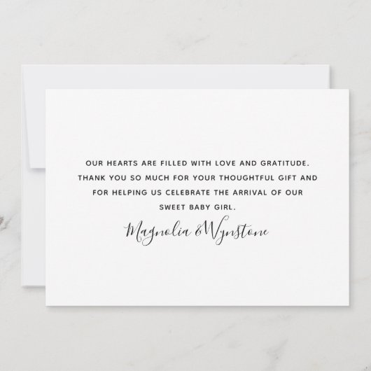 Witte pasta Eucalyptus 3 Foto New Baby Bedankkaart (Achterkant)