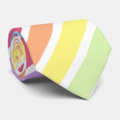 Witte pasta Regenboog diagonale streep Stropdas (Opgerold)