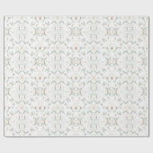Witte Pastel Sage & Beige Vintage Kerstmis Cadeaupapier (Vlak)