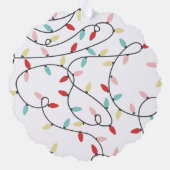 Witte Pastel String Lights Vrolijk Kerstfeest Ornament Kaart (Achterkant)