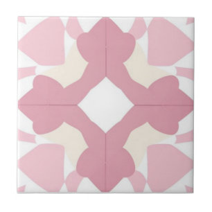 Witte, pastelgele en roze bloemen tegeltje