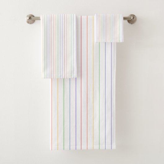 Witte patronen regenboogduin strips bad handdoek (Insitu)