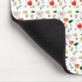 Witte patroonflorbloem muismat (Hoek)