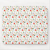 Witte patroonflorbloem muismat (Voorkant)