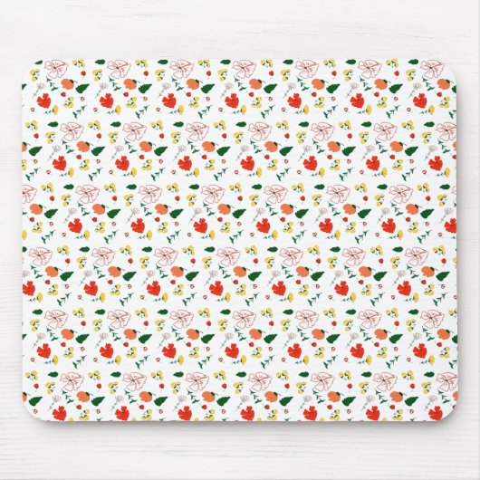 Witte patroonflorbloem muismat (Voorkant)