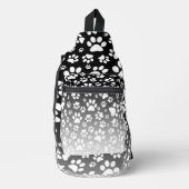 Witte patroonpoten op verloopachtergrond sling bag (Voorkant)