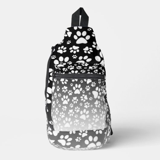 Witte patroonpoten op verloopachtergrond sling bag (Voorkant)