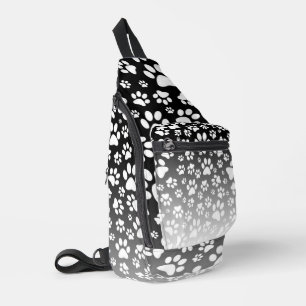 Witte patroonpoten op verloopachtergrond sling bag