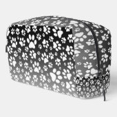 Witte patroonpoten op verloopachtergrond toilettasje (Rechterhoek)