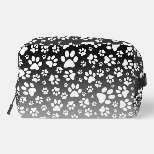 Witte patroonpoten op verloopachtergrond toilettasje (Achterkant)