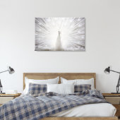 witte pauw - 3 panels canvas afdruk (Insitu (Slaapkamer))