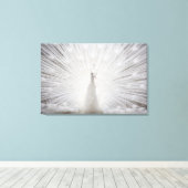 witte pauw - 3 panels canvas afdruk (Insitu (Houten vloer))