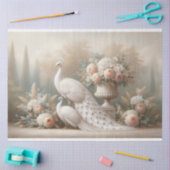 Witte Pauw  Bloemen Decoupage Tissuepapier (Craft)