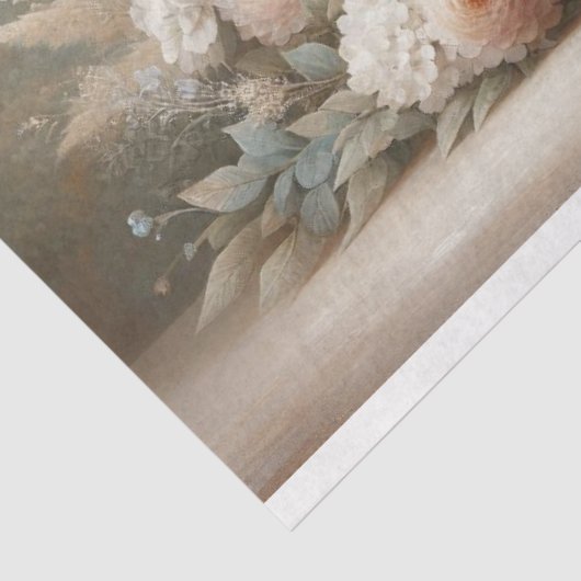 Witte Pauw  Bloemen Decoupage Tissuepapier (Detail)