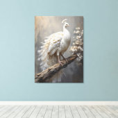 Witte Pauw Canvas Afdruk (Insitu (Houten vloer))