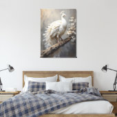 Witte Pauw Canvas Afdruk (Insitu (Slaapkamer))