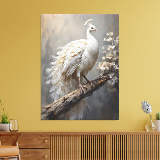 Witte Pauw Canvas Afdruk