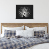 Witte pauw canvas afdruk (Insitu (Slaapkamer))