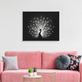 Witte pauw canvas afdruk (Insitu (Woonkamer))