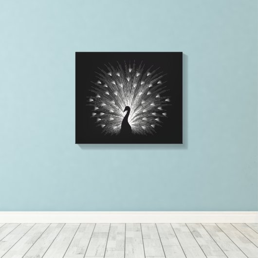 Witte pauw canvas afdruk (Insitu (Houten vloer))