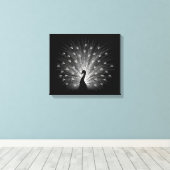 Witte pauw canvas afdruk (Insitu (Houten vloer))