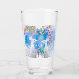 Witte pauw en bloeiende sakura / aanpasbaar glas