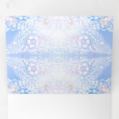 Witte pauw en bloeiende sakura / Romantische liefd Drieluik Kaart (Binnenzijde eerst)