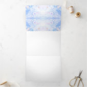 Witte pauw en bloeiende sakura / Romantische liefd Drieluik Kaart (Binnen)