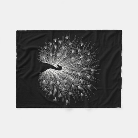 Witte pauw fleece deken (Voorkant (Horizontaal))