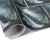 Witte pauw in het nachtbos cadeaupapier (Rol Hoek)