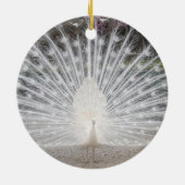 witte pauw keramisch ornament (Achterkant)