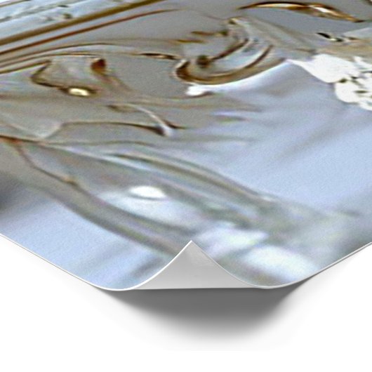 Witte pauw sculptuur poster (Hoek)