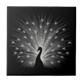 Witte pauw tegeltje (Voorkant)