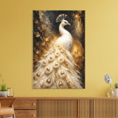 Witte Pauw van de Eeuwigheid | Gelimiteerde Editie Canvas Afdruk (Insitu (Woonkamer))