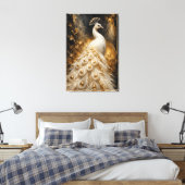 Witte Pauw van de Eeuwigheid | Gelimiteerde Editie Canvas Afdruk (Insitu (Slaapkamer))