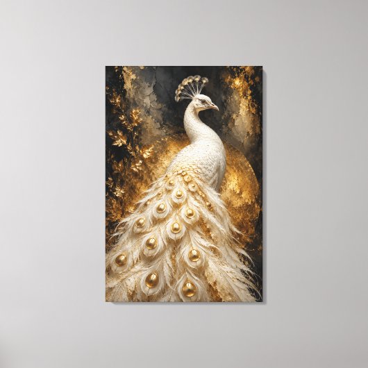 Witte Pauw van de Eeuwigheid | Gelimiteerde Editie Canvas Afdruk (Voorkant)