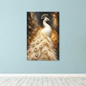 Witte Pauw van de Eeuwigheid | Gelimiteerde Editie Canvas Afdruk (Insitu (Houten vloer))