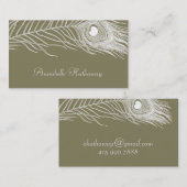 Witte Pauw Veer Profiel Kaarten Visitekaartje (Voorkant / Achterkant)