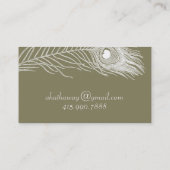 Witte Pauw Veer Profiel Kaarten Visitekaartje (Achterkant)