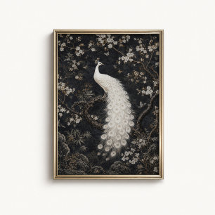 Witte Pauwbloesem Chinoiserie Poster