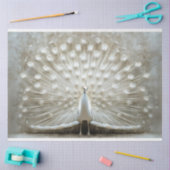 Witte pauwenveren ontrold decoupage tissuepapier (Craft)