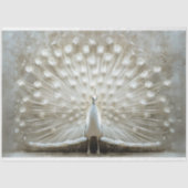 Witte pauwenveren ontrold decoupage tissuepapier (Voorkant)