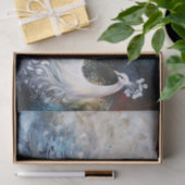 Witte Peacock Abstract Olieverfschilderij Decoupag Tissuepapier (Geschenk)