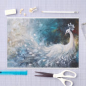 Witte Peacock Abstract Olieverfschilderij Decoupag Tissuepapier (Craft)