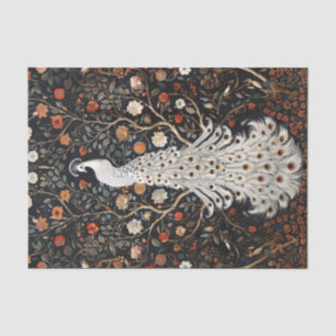 Witte Peacock Bloemen Bramble Patch Decoupage Tissuepapier