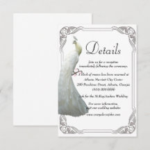 Witte Peacock bruiloft details