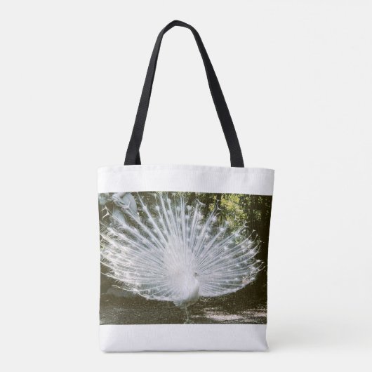 Witte Peacock Canvas tas (Achterkant)