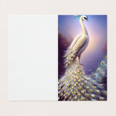 Witte Peacock Graphic Visitekaartje (Buitenkant ongevouwen)
